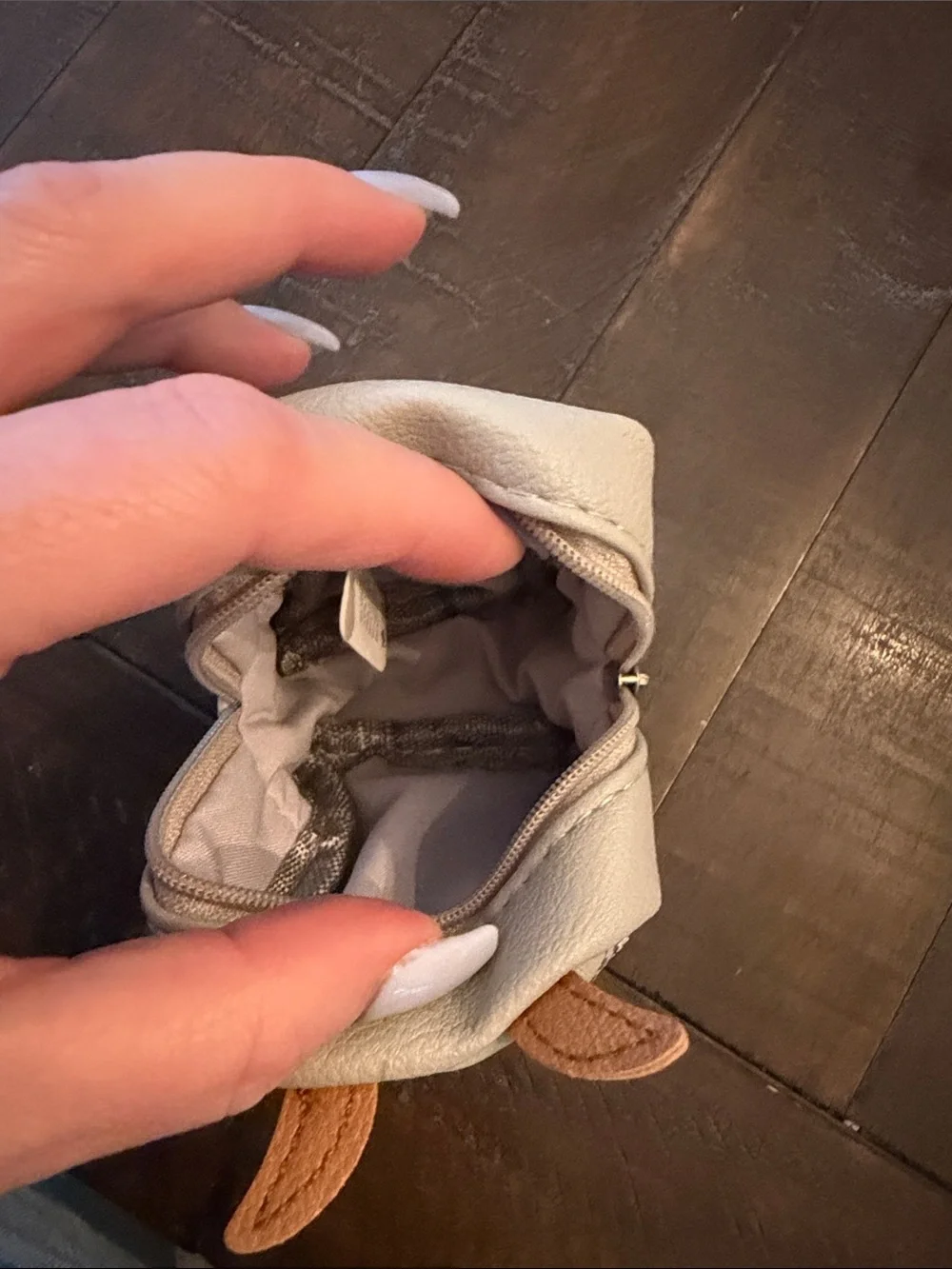 Kids Gray Goat Coin Purse with Tassel Detail